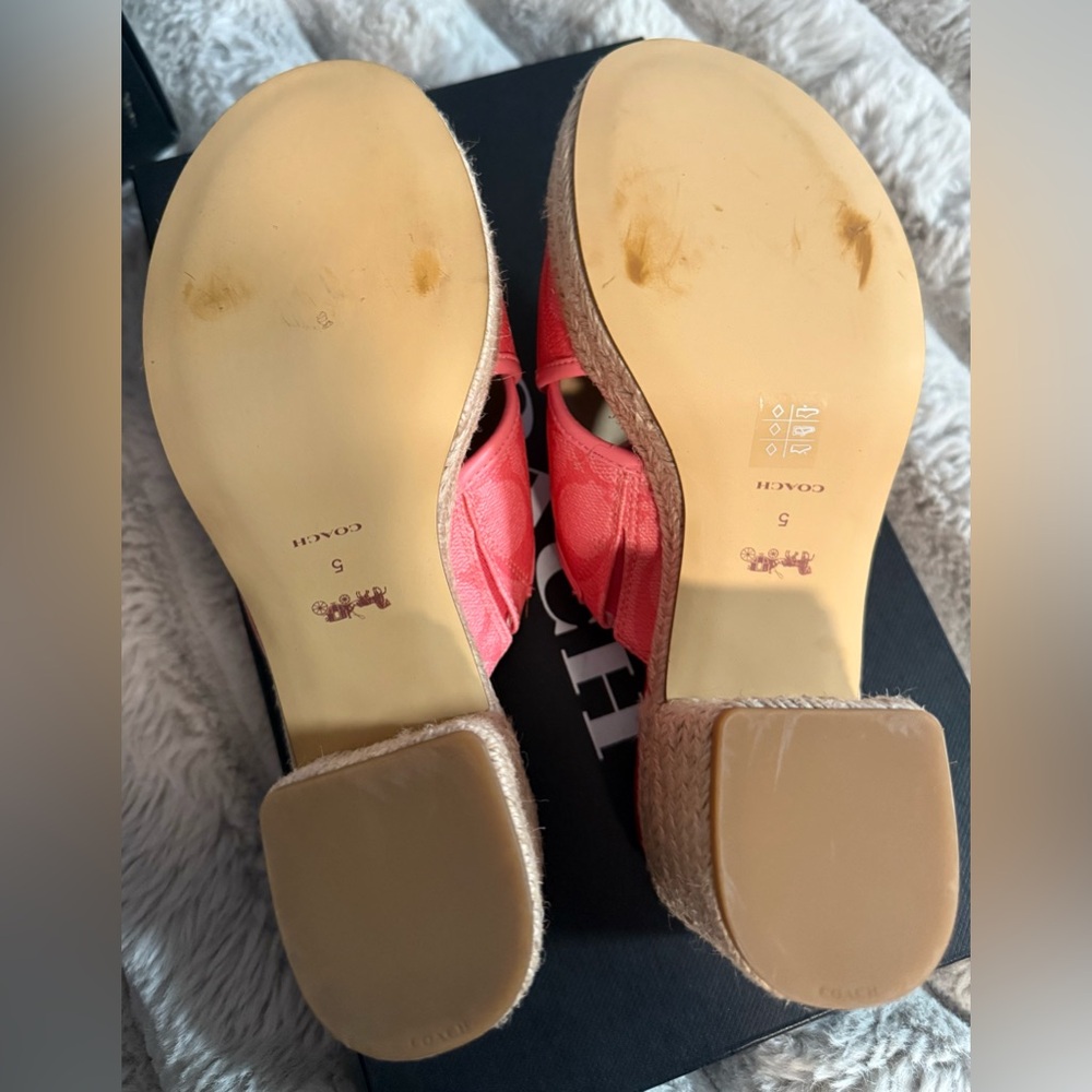 Coach Women's Pink Espadrille Wedge Sandals - Picture 6 of 9